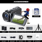 5k 56mp Touch Screen Video Camera Camcorder   16x Zoom Podcast Recorder  tripod