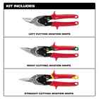 Milwaukee 3 Pack Offset Aviation Snip Tool Straight Cut Cutting Tools Tin Snips