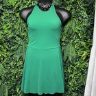 Oysho Dress Large Green Halter Tennis Shorts Sleeveless Fit Flare Pockets 2660