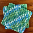 Handmade Set Of 2 Crochet Cotton Dish Cloths 8 x8  Inches  new 