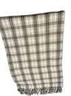 Women s Scarf Tan   Gray Plaid Soft Tassel Wrap Shawl Winter Warm Oversized L