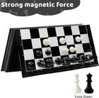 Travel Chess Set 10 Inch Magnetic Chess Board With 2 Extra Queen Portable Foldin