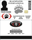 Blackwater International  Id Cards Custom Made With Your Photo