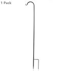 Black Shepherd Hook 65inch Plant Outdoor Hanger Bird Feeder Pole Rust Resistant 