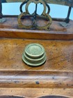 Antique English Victorian Brass Postal Scale Wooden Base With 3 Weights