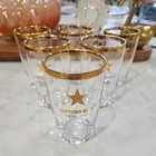 Sapporo Beer Half Pint Star Glasses Set Of 6 Collectibles Japan Gold Rims