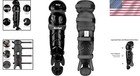 High-performance Black Catcher Leg Guards With Diamond Vents For Cool Comfort