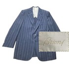 Brioni Nomentano Sport Coat Mens 40 R Navy Pinstripes Jacket Wool Cotton Italy