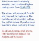 1993-2009 Misc Playboy 5 Card Lot  See Photo Description  Explicit Cards  Tcg 