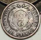 1864 Two Cent Piece 2c Civil War Date Large Motto Us Copper Coin Cc28206