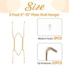Plate Hangers Wall Invisible Stainless Steel Wire Fits 8-10 Inch Plate 8 Pcs