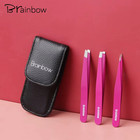 Eyebrow Tweezer Set Stainless Steel Slant Tip point Tip flat Tip Eyes Tweezers F