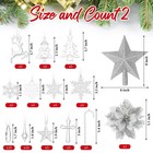 172 Pcs Crystal Christmas Tree Decoration Set Snowflake Icicle Hanging Orname   