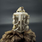 Jade Carving  Chinese Jade Carving  Ancient Five-gecko Flat Vessel With Lid