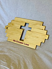 Rustic Wooden Cross Wall Hanging Faith Christian Decor Gift New No Greater Love 