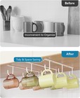 3 Pack Mug Hooks Under Cabinet  Shelf Coffee Holder With 9 White 