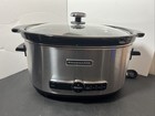 Kitchen Aid 6-quart Slow Cooker With Solid Glass Lid - Ksc6223ss - Tested works