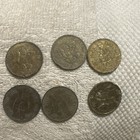 6 Risque Brass Heads I Win Tails You Lose Tokens Coin Naked Busty Lady Vtg