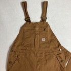 Carhartt Loose Fit Canvas Bib Overalls Or2438-w Womens S  4-6  Tall Brown