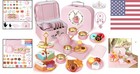 Kids Tea Party Set For Girls 49pcs Pink Pretend Play Toy Includes Dessert   C   