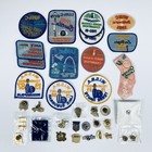 Lot Of 34 Vintage 1980s Wibc Olympic And Other Bowling Pins And Patches