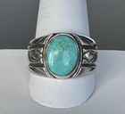 Vintage Sterling Silver Turquoise Ring Size 12 Unisex Southwest Native Style