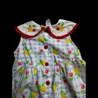 Vtg 90s Mayfair Kids Fruit Plaid Bubble One Piece Romper Size 2t