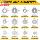 108pcs 304 Stainless Steel Flat Washers  Fender Washers Assortment Kit 12 Sizes