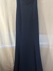 Strapless Navy Sweetheart Evening Dress