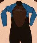 O neill Youth Reactor-2 3 2mm Back Zip Full Wetsuit Size 14 Black Ocean New Nwt