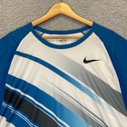 Nike Court Tennis Shirt Rafael Nadal Jersey Men s Size Xxl Blue Stripe