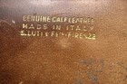 Vintage Italian Calf Leather Double Deck Playing Card Box Gold Trim Dgm Monogram