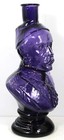 Rare C1880 Antique Deep Purple Amethyst Glass Figural Bottle- Mans Bust