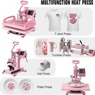 8 In 1 Heat Press Machine 12x15 In Sublimation Transfer T-shirt W  30oz Tumblers