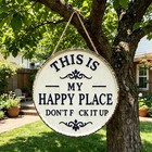 Funny Garden Metal Sign This Is My Happy Place Welcome Sign Home Farm Wall Decor