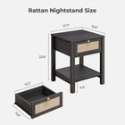Nightstand Set Of 2 - Rattan Decor Drawer With Brass Knobs Night Stand Bedsid   
