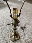 Vintage Stiffel Brass   Glass Table Lamp  Light Tested Works 