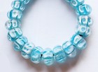 4 Beads Handmade Lampwork Glass Rondelle Beads Blue Color 12mm 4 Beads   sbn 