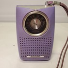 Vintage Panasonic Matsushita Transistor Radio Model R-1052 working purple-am 9