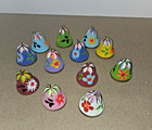 Vintage Mexican Hand Painted Clay Bell Lot 12 Christmas Tree Ornament Mexico 2 