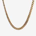 Solid 14k Yellow Gold 5mm Cuban Curb Fashion Link Chain Necklace 24  Box Clasp