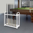 Floor Stand Billiard Cue Holder 20 Hold Pool Cue Stick Rack Holder Table White