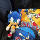Sonic The Hedgehog   Tails Plush Lot W  Adjustable Hat   Blue Shirt Size L