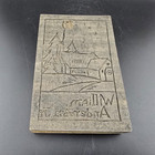 Antique Carved Wood Stamp Printers Ink Block Winter House With Name Handmade