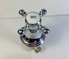 Vintage Hot Bathroom Sink Tub Faucet Knob Plated Chrome Porcelain Button