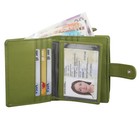 Womens Rfid Blocking Genuine Leather Clutch Wallet Id Card Holder Zip Coin Purse