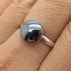 925 Sterling Silver Vintage Real Hematite Ring Size 8 75
