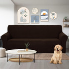 U-nice Home Stretch Couch Cover Slipcover For 3 Cushion Sofa  Chocolate