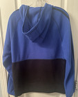 Adidas Boy s Long Sleeve Black And Blue Fleece Hooded Sweatshirt Size Xl 18 20