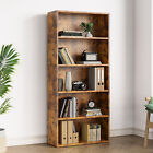 5 6 Tier Open Wood Bookshelf Adjustable Bookcase Wall Shelf Magazines Organizer